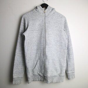Aritzia TNA Light Heathered Grey Full Zip-up Hoodie Sweater Size Large